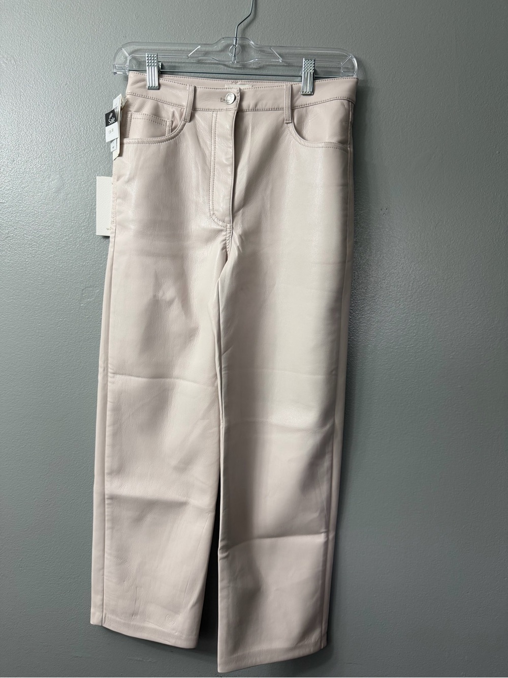 wilfred Melinda high rise crop faux ivory leather pants 4 New with tags